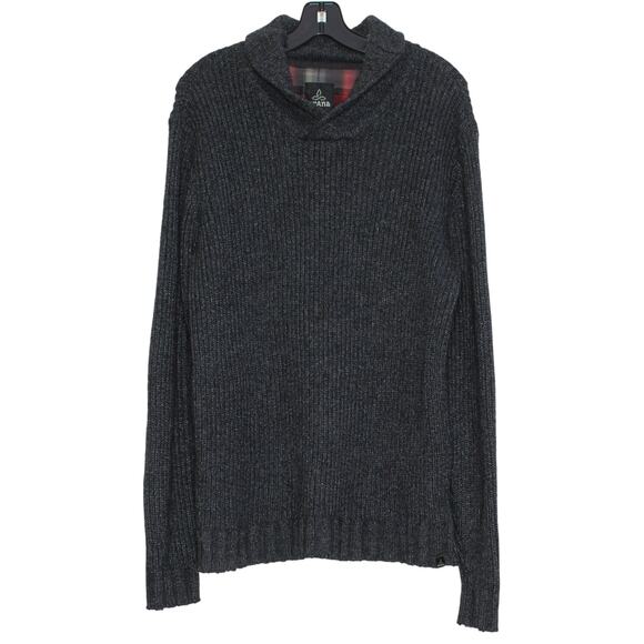 Prana Mens Sweater Shawl Collar Minimalist Grunge Academia Quiet Luxury Large - Picture 1 of 8